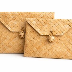 Handwoven Lauhala Envelope Pouch Set (2 pcs)